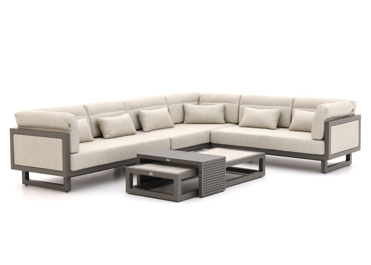 Apple Bee Santorini loungeset 5-delig Nr.2 Links Lang Upholstered in Quartz