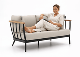 Apple Bee Condor Lounge Sofa 150 cm – Black Aluminum/Teak | BEE WETT®