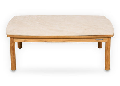 Apple Bee Grace lounge tuintafel 90 x 90 x 30 cm teak met cream HPMS blad vrijstaand