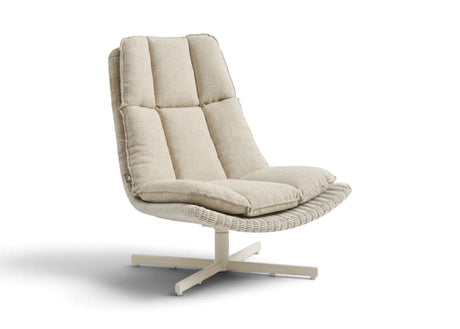 Apple Bee Cebu draaibare loungestoel Oyster met Cotton Flower BEE WETT kussen vrijstaand