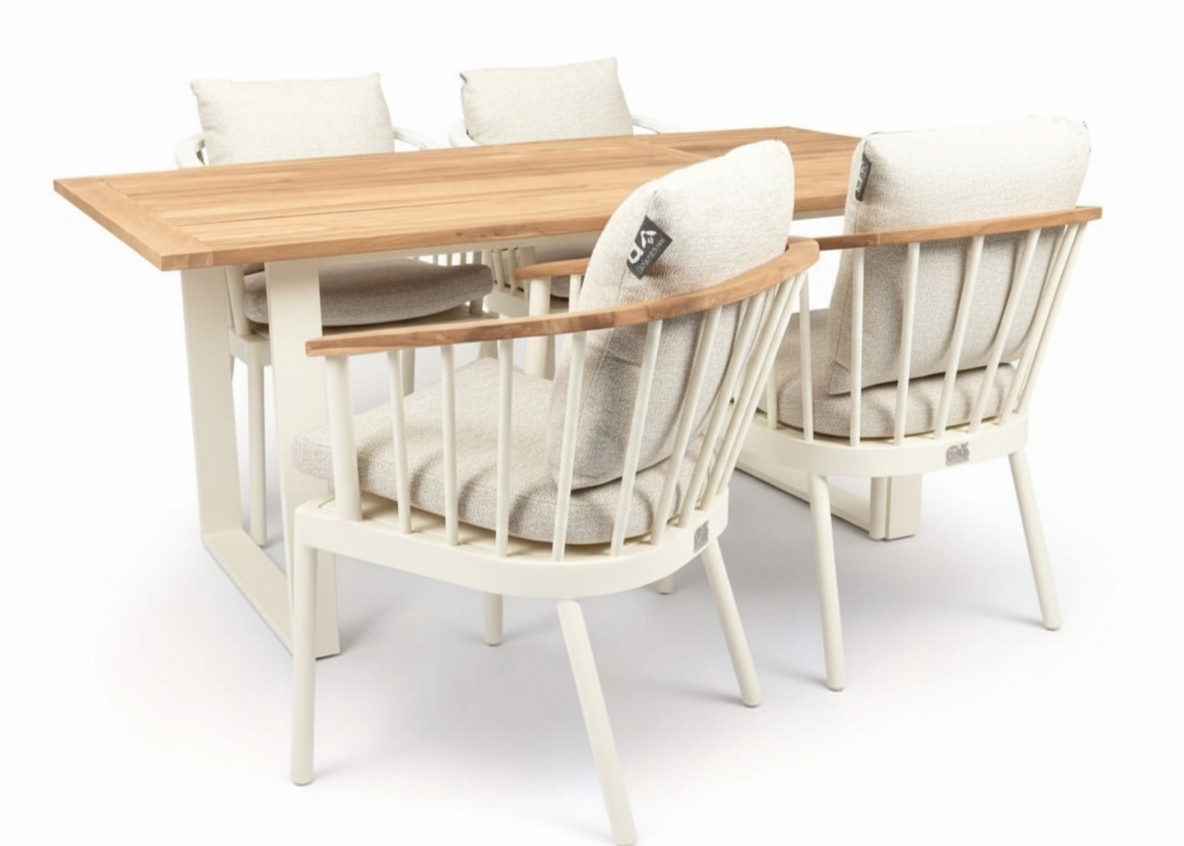Applebee condor diningset 4 persoons - oyster