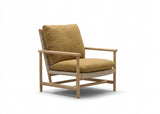 Apple Bee Jamila loungestoel teak met Linen Biculair wicker en Amber BEE WETT kussen