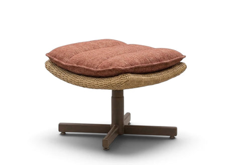 Apple Bee Cebu hocker Bronze met Teak Grey wicker en Amber BEE WETT kussen
