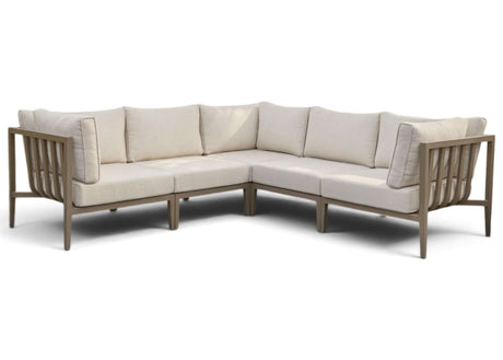 Belito Daan aluminium hoekloungeset in Taupe, 245 × 245 cm