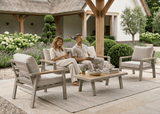 Belito Birmingham tuinbank taupe aluminium met lichte kussens
