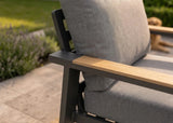 Belito Birmingham/Lotte Loungestoel | Antraciet Aluminium | Grijze Kussens | 1 Persoon