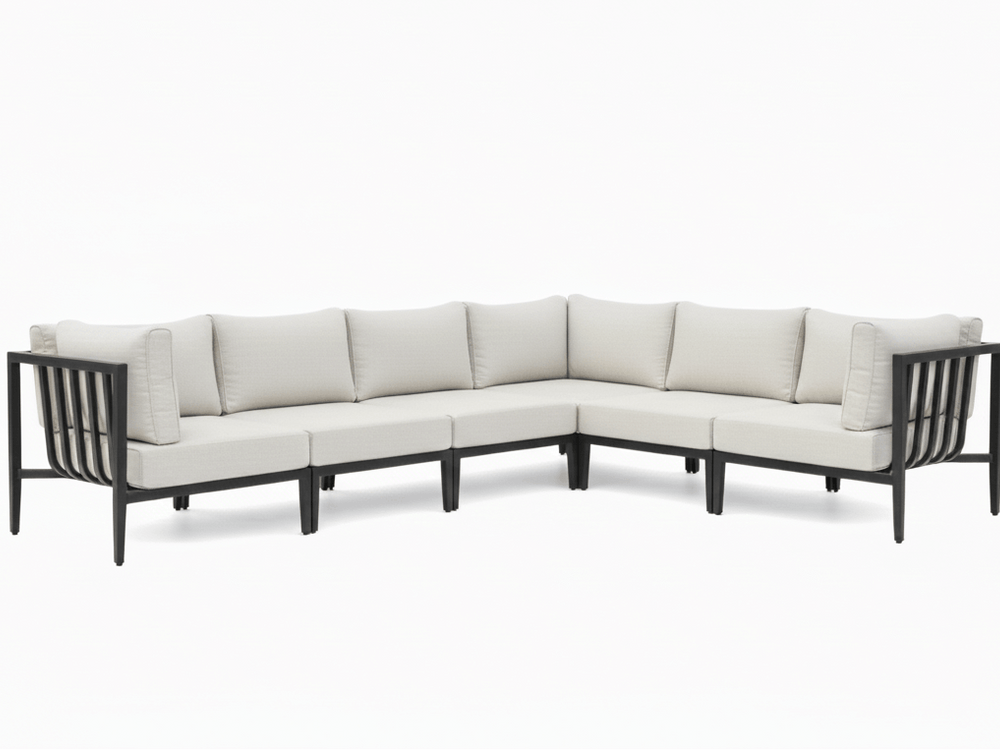 Belito Daan XL aluminium hoekloungeset Carbon Black zonder tafels