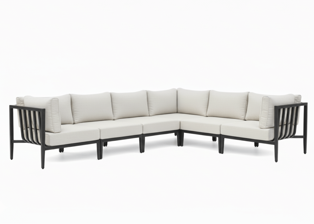 Belito Daan XL aluminium hoekloungeset Carbon Black zonder tafels