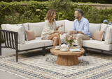 Belito Daan aluminium hoek loungeset met zwart frame en All-Weather kussens