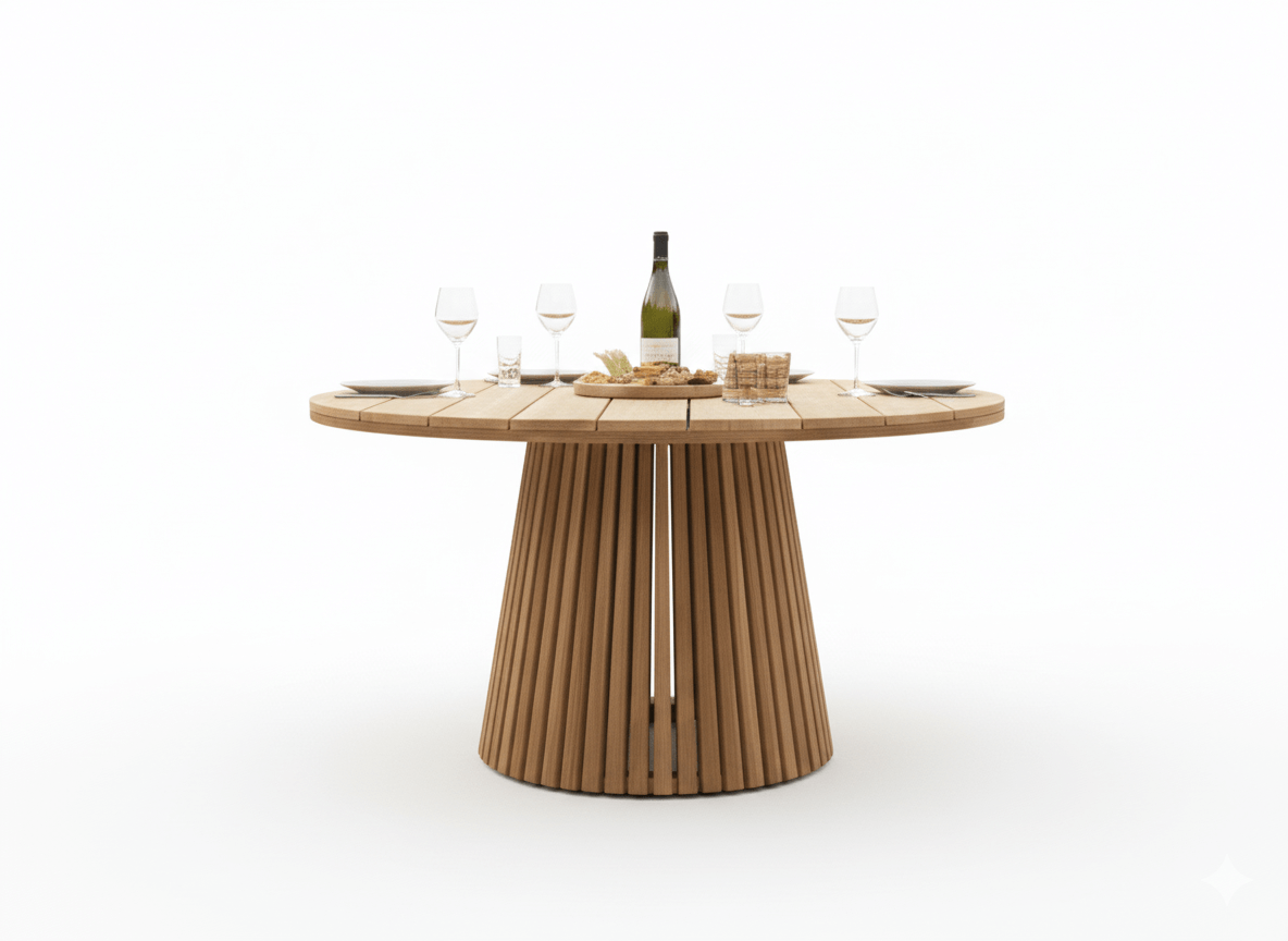 Apple Bee Condor/Belito Daan Tuinset | Ø 150 cm | 6-delig | Teak | Black