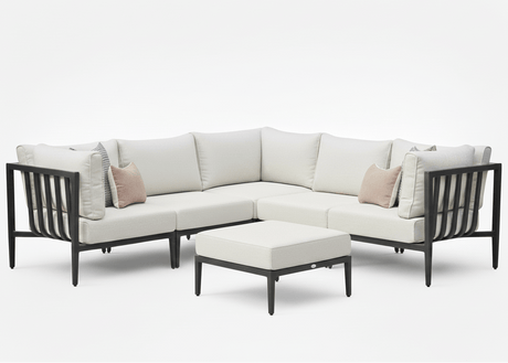 Belito Daan aluminium hoekloungeset Nr. 5 met ottoman (hocker)
