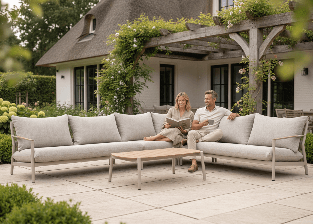 Belito Julia loungeset 4-delig taupe aluminium