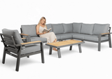 Aluminium-Lounge-Set-Ecksofa – Anthrazitfarbener Rahmen – 6 Personen – Belito Lotte