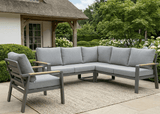 Aluminium-Lounge-Set-Ecksofa – Anthrazitfarbener Rahmen – 6 Personen – Belito Lotte