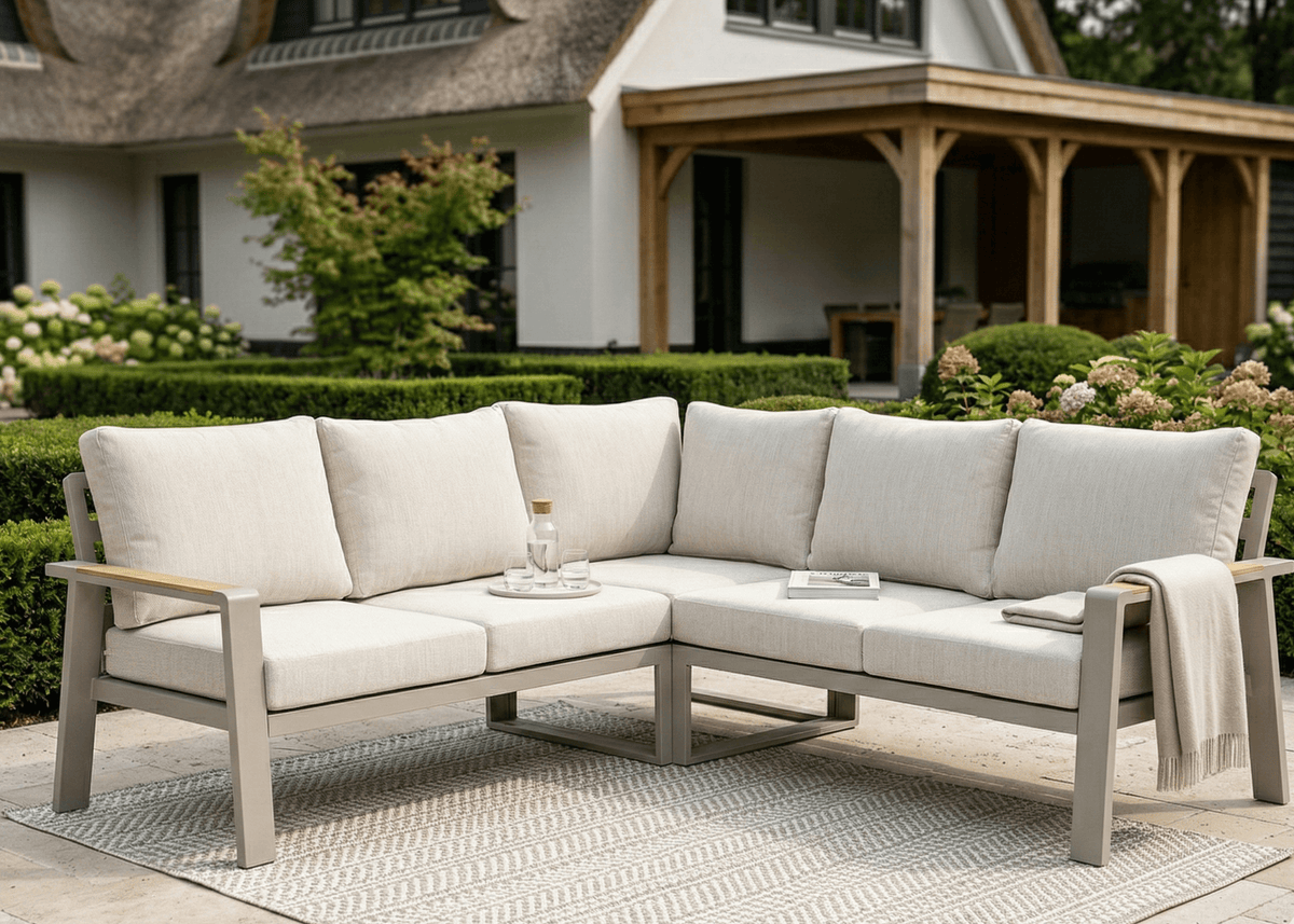 Belito Lotte Loungeset wit aluminium, gelijke hoek