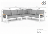 Belito Lotte Loungeset wit aluminium, detailfoto frame en kussens