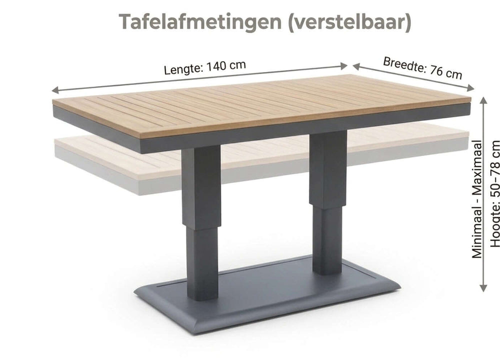 Aluminium-Lounge-Set-Ecksofa – Anthrazitfarbener Rahmen – 5-teilig – Belito Lotte