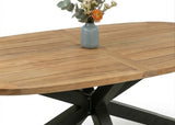 Belito Mees ovale teakhouten tuintafel 200x110 cm – detail van het blad