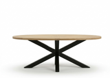 Belito Mees ovale teakhouten tuintafel 200x110 cm – zijaanzicht