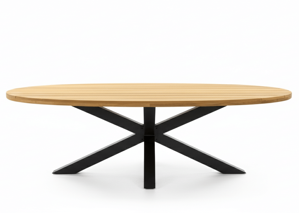 Belito Mees ovale teakhouten tuintafel