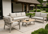 Belito Birmingham tuinbank taupe aluminium met beige kussens