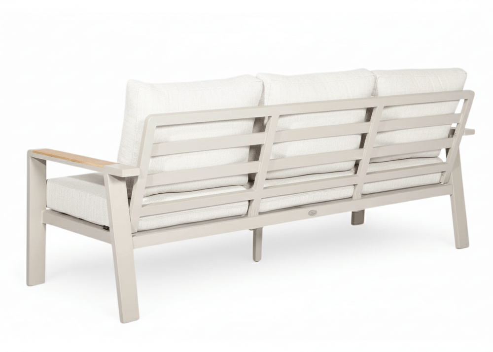 Belito Birmingham tuinbank 211 cm taupe aluminium met beige kussens