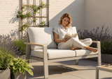 Belito Birmingham 2-zits loungebank, taupe aluminium