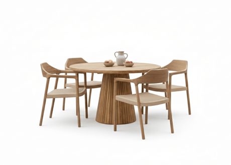 Belito Daan tuinset met 4 stoelen en ronde tafel 120 cm