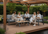 Aluminium-Lounge-Set-Ecksofa – Anthrazitfarbener Rahmen – 5-teilig – Belito Lotte