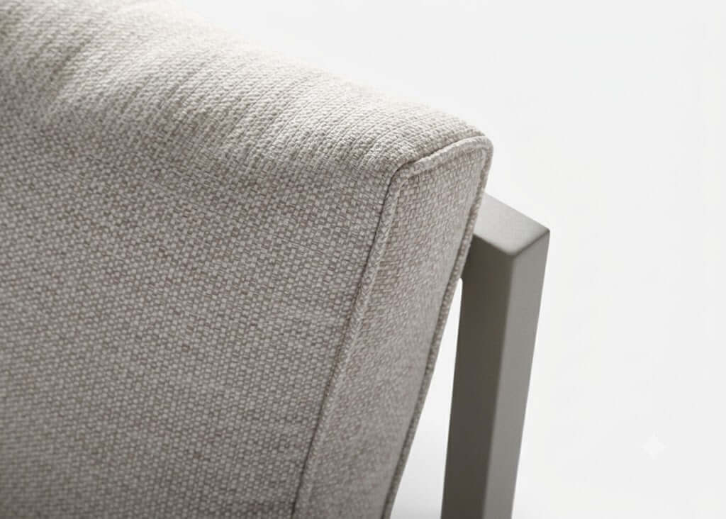Detail van de Belito Daan aluminium loungeset in Taupe