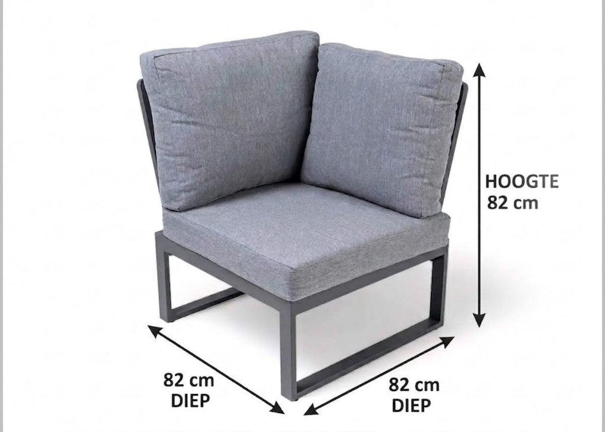 Lotte Lounge-Eckelement Aluminium Anthrazit