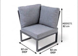 Lotte Lounge-Eckelement Aluminium Anthrazit