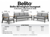 Belito Birmingham Lounge Set No. 4 | Anthracite | 3-seater + 2-seater Sofa + Chair | 6 Persons