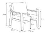 Afmetingen Belito Birmingham/Lotte Loungestoel