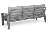 Belito Birmingham 3-zits tuinbank antraciet aluminium, achterzijde