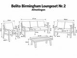 Belito Birmingham Loungeset Nr.2 | Taupe | 3-zits + 2-zits Bank + Stoel + Tafel | 6 Personen
