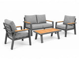 Aluminium-Stuhl-Sofa-Lounge-Set – Anthrazit – Belito Birmingham