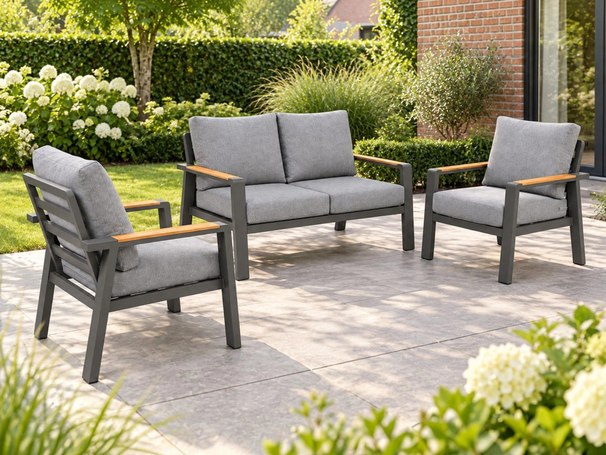 Aluminium-Stuhl-Sofa-Lounge-Set – Anthrazit – Belito Birmingham
