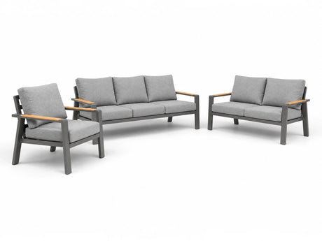 Aluminium-Stuhl-Sofa-Lounge-Set – Anthrazit – Belito Birmingham