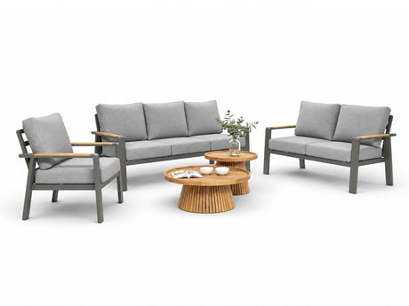 Aluminium-Stuhl-Sofa-Lounge-Set – Anthrazit – Belito Birmingham