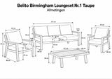 Aluminium-Stuhl-Sofa-Lounge-Set – Taupe – Belito Birmingham