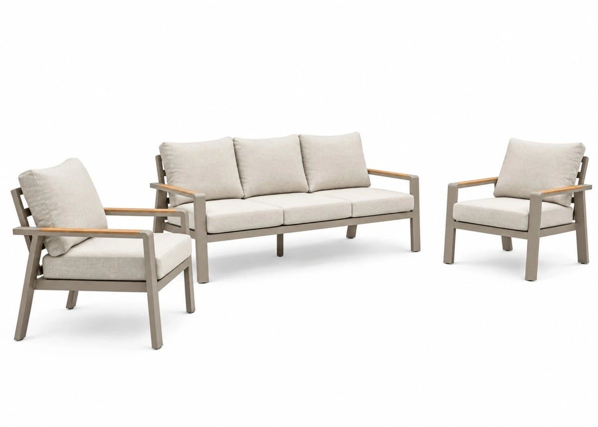 Belito Birmingham loungeset nr.3 taupe met 3-zits bank en 2 loungestoelen, hoofdfoto