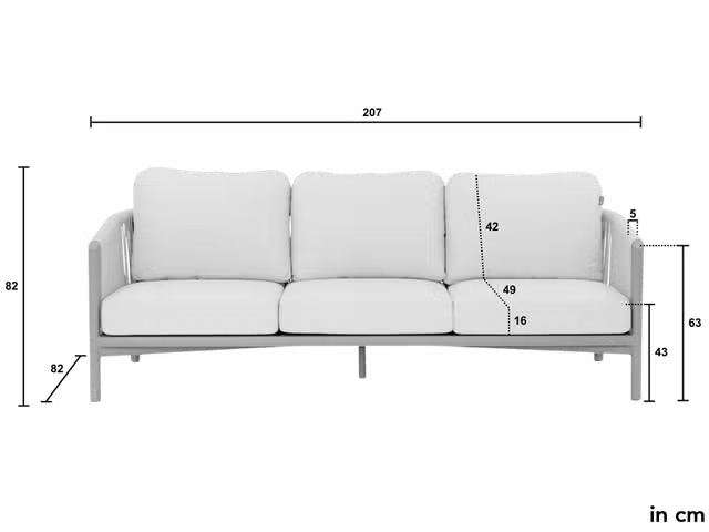 Apple Bee Bora Bora loungebank taupe rope, sfeerfoto