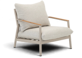 Belito Julia Lounge Chair | Taupe | Aluminum & Rope | Teak Armrest