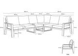 Aluminium-Lounge-Set-Ecksofa – Anthrazitfarbener Rahmen – 5-teilig – Belito Lotte