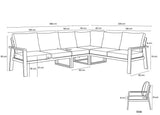 Aluminium-Lounge-Set-Ecksofa – Anthrazitfarbener Rahmen – 5-teilig – Belito Lotte