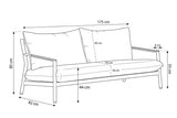 Belito Julia Lounge Sofa 175 cm | Taupe | Aluminium & Rope