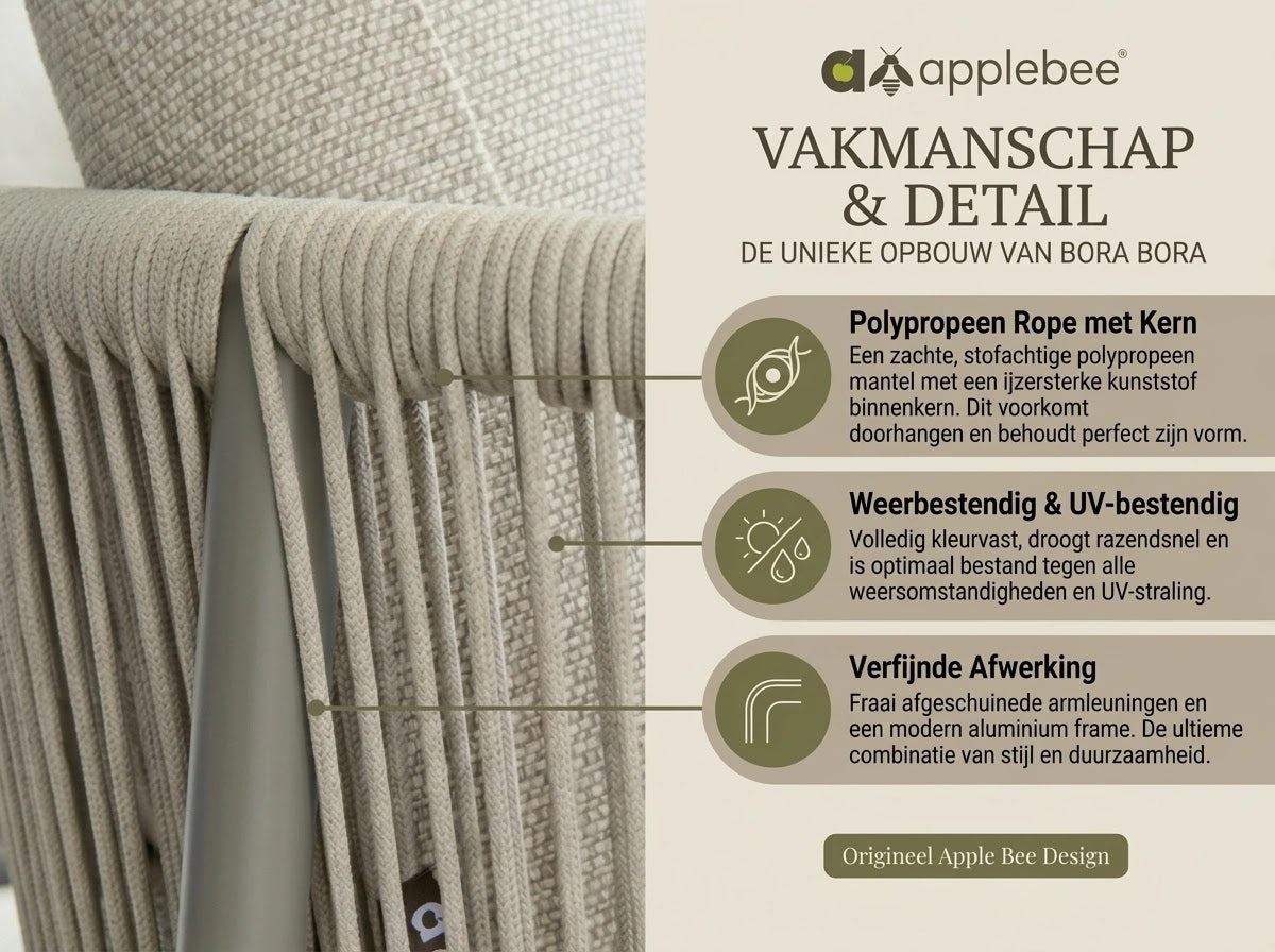 Apple Bee Bora Bora Lounge Set 5-piece No. 1 | Taupe Rope & Ceramic