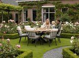Apple Bee Condor Tuinset | Saar Teak Tafel Ø160 cm | 6 Stoelen
