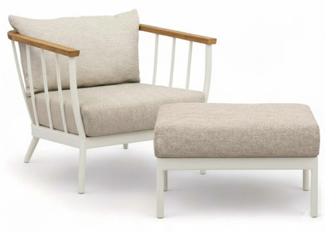 Apple Bee Condor loungestoel en hocker Oyster - complete set